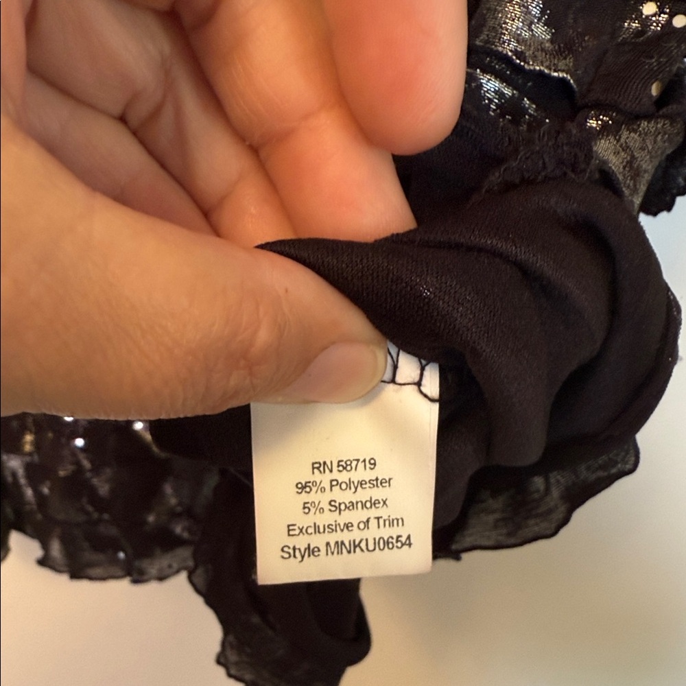 Notations Black and Silver Ruffle Blouse - Picture 8 of 8